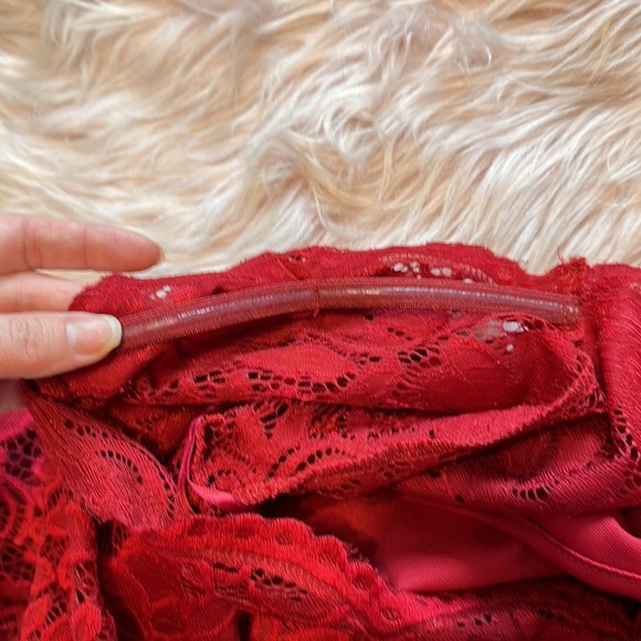 Elegant Red Lace Long Sleeve Full Length Maxi Formal Dress NWT - Picture 10 of 13